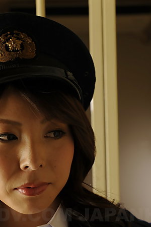 Sweet looking prison guard lady shows off