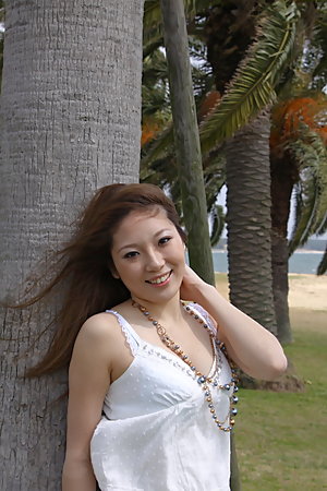 Hot darling Manami Ichikawa posing outdoors